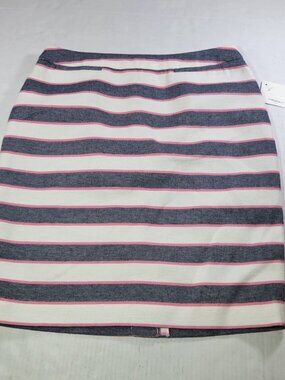 Halogen Black, White & Pink Striped Cotton Blend Pencil Skirt Size 8
